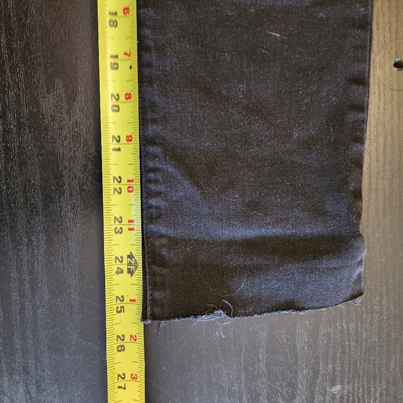 Gap Black Straight Leg Mid Rise Stretchy Jeans Cropped Crops Frayed Raw Hem 90s - Picture 12 of 14